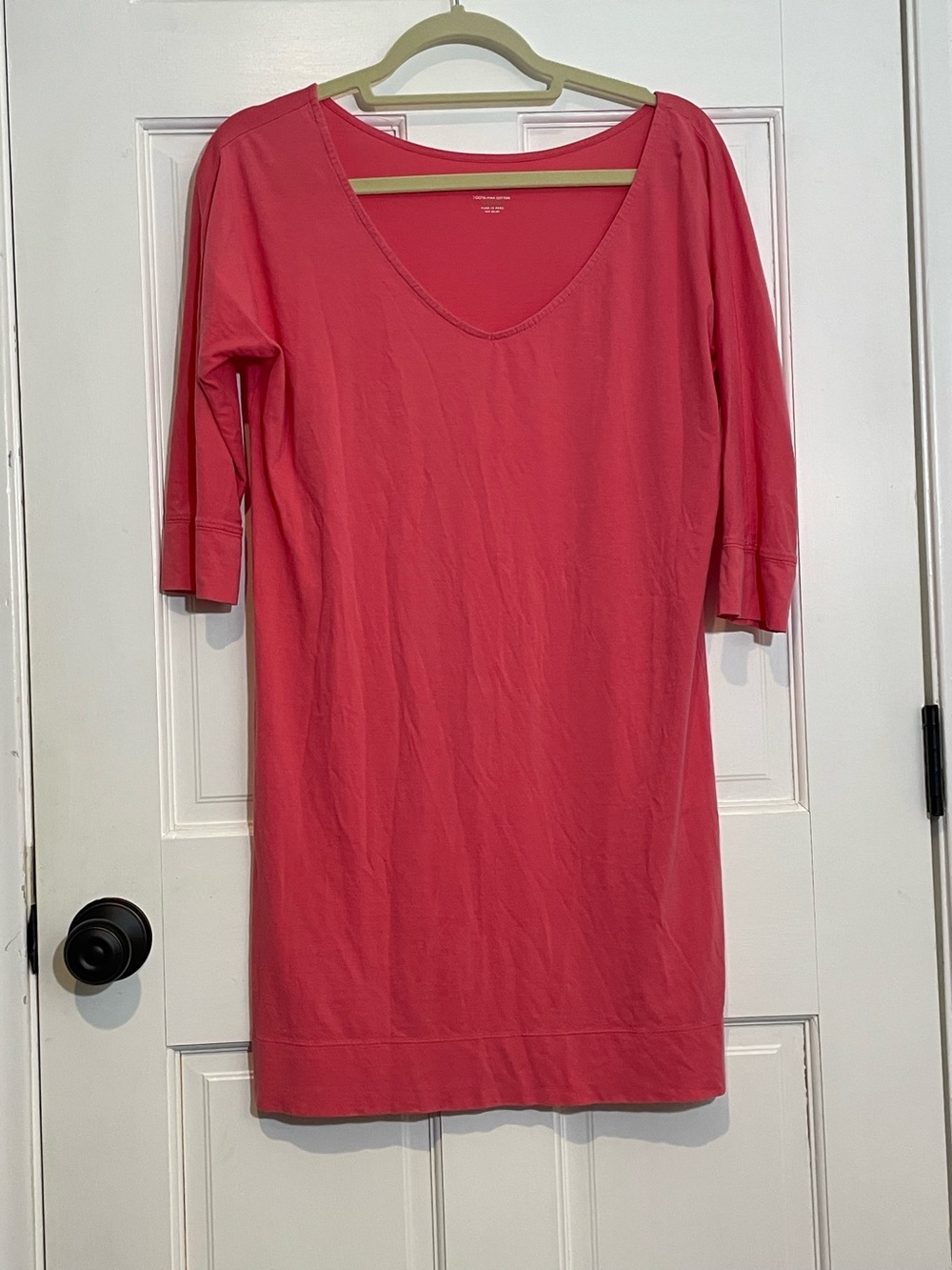 Lilly Pulitzer Eliza T-Shirt Dress Pink Pima Cotton 3/4 Sleeve Medium